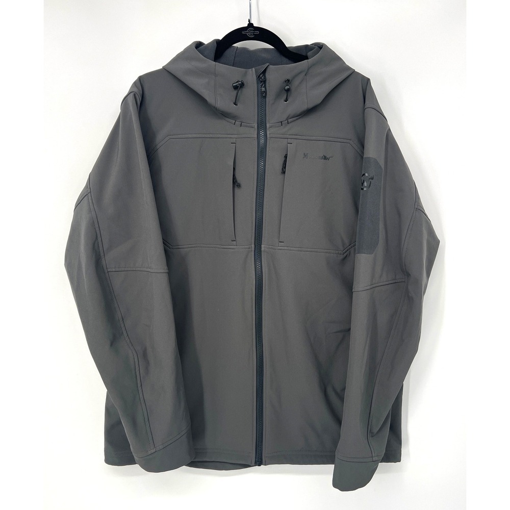 Moosejaw Harper Hooded Softshell Jacket Large Charcoal Gray DWR Outdoor EUC